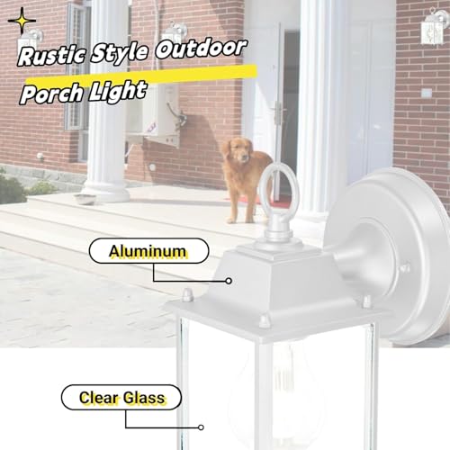 4 Packs White Outdoor Wall Lantern (4 Pack / White)