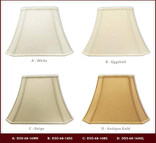 DSO-68-16EG Rectangle Cut Corner Bell Designer Lamp Shade, (6.25x8) x (11x16) x 12, Eggshell ((6.25 x 8) x (11 x 16) x 12 / Eggshell)
