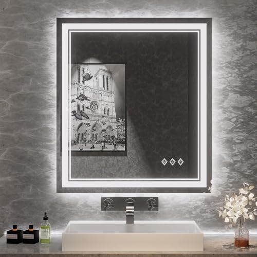 Bathroom Mirror (Front and Backlit / 36"L x 32"W)