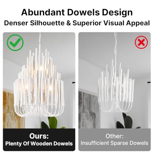 Modern Farmhouse Chandelier (White / M-20.9 Inch)