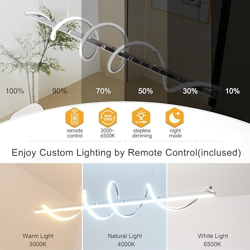 Electroplated Chrome Twisted Shape Color Changing Dimmable LED Pendant Chandelier (Electroplated Chrome / 39.37in)