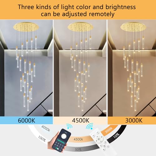 13ft Long Crystal Chandelier for Living Room (20 lights / Gold)