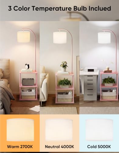 Floor Lamp with Table (Pink)