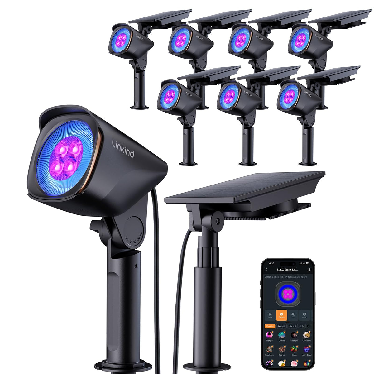 Smart Solar Spotlights SL6C (8 pack)
