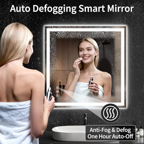 LED Bathroom Mirrors 32"x32" Bathroom Mirror with Lights for Wall (32"L x 32"W)