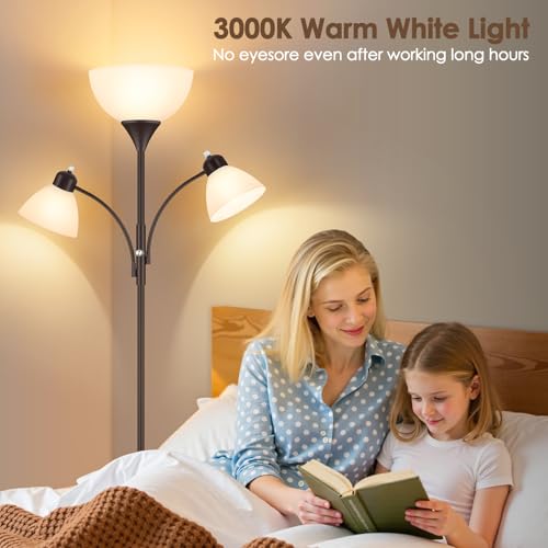 Torchiere Floor Lamps for Living Room (Brown)
