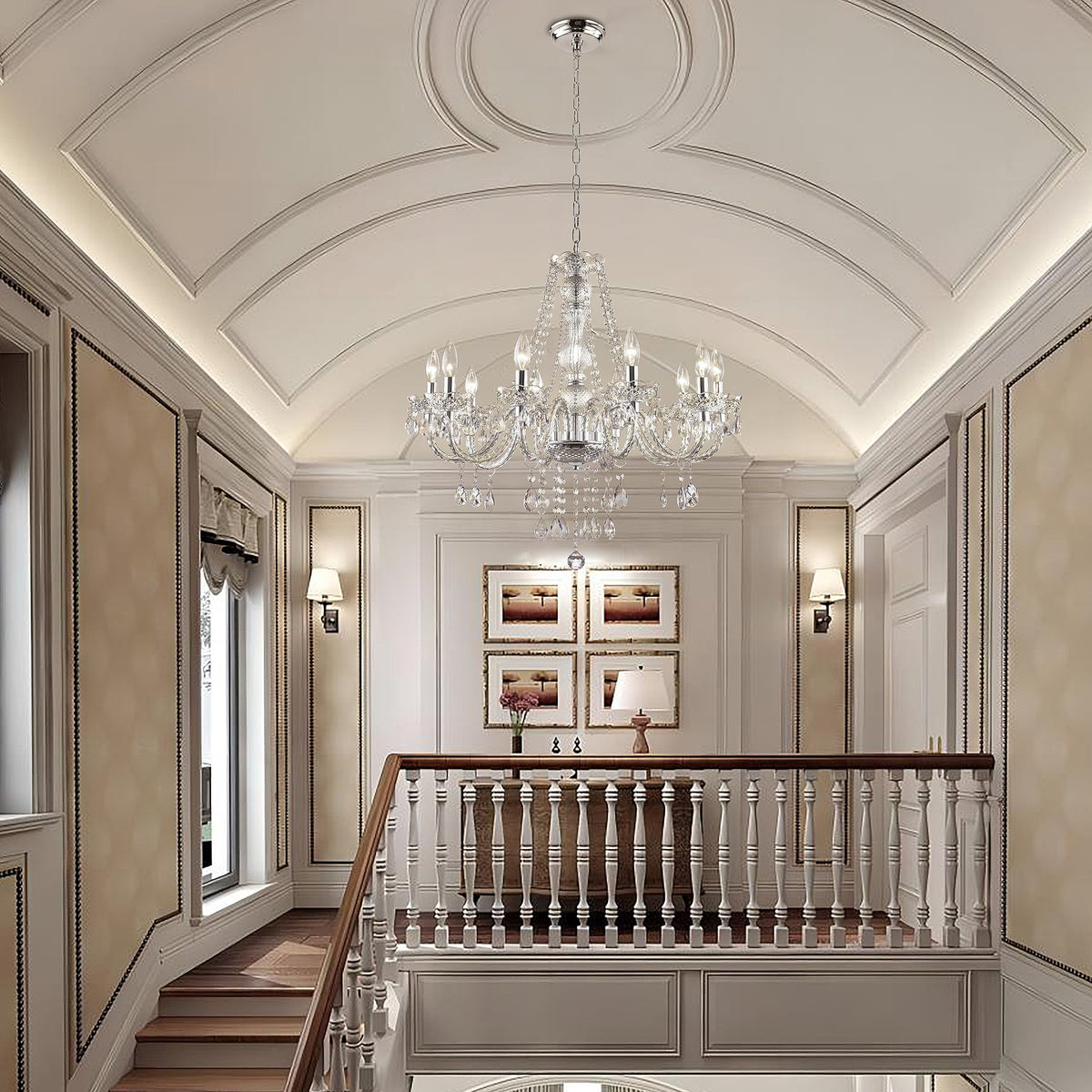 Acrylic Crystal Chandelier Clear 25 * 27.5in 10 (Clear / 10-Light)