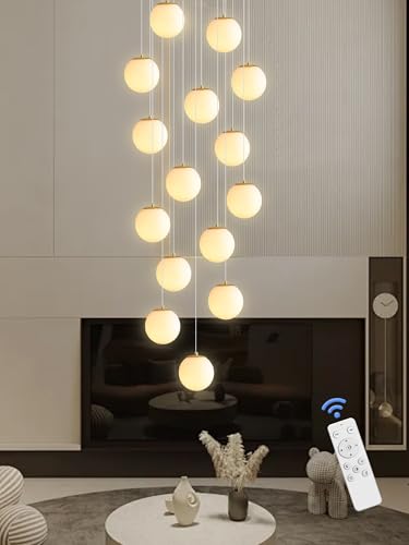 Modern Globe Chandelier Foyer Chandelier for Entryway 15 (Gold-White / Globe 15-Light)