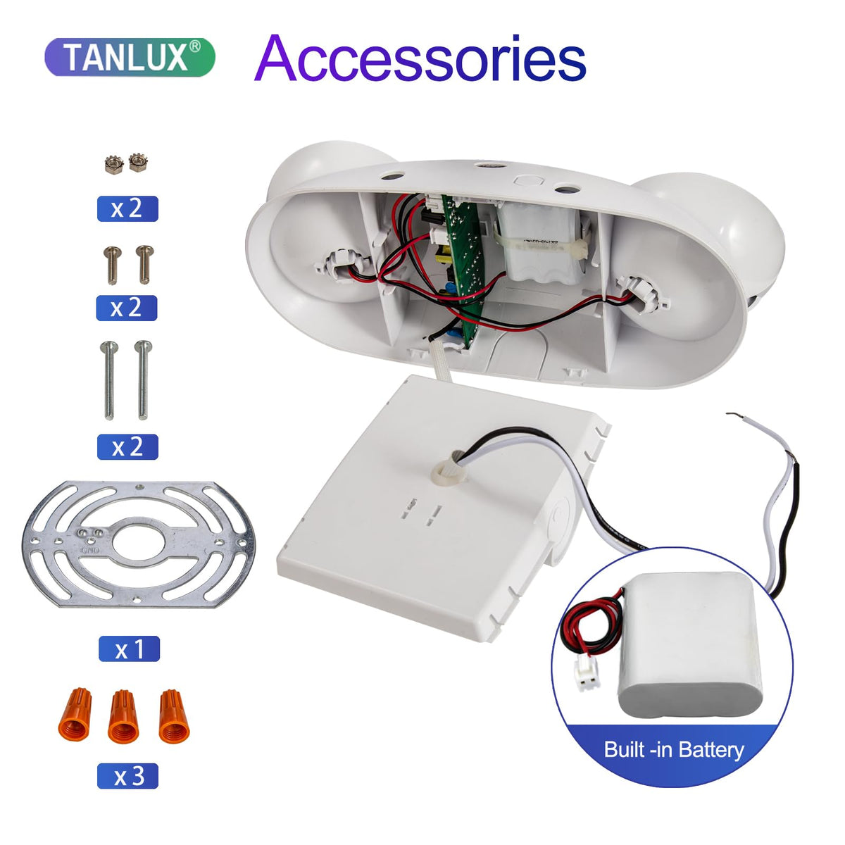 LED Emergency Lights with Battery Backup (1 Pack / White)