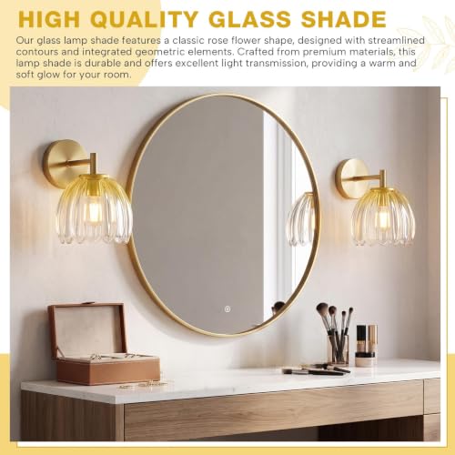 2 Pcs Glass Tulip Lamp Shade (Gradient Yellow)