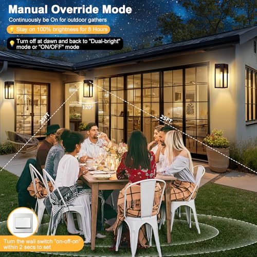 Porch Lights with GFCI Outlet (Brown / 11.88" (2-Pack))