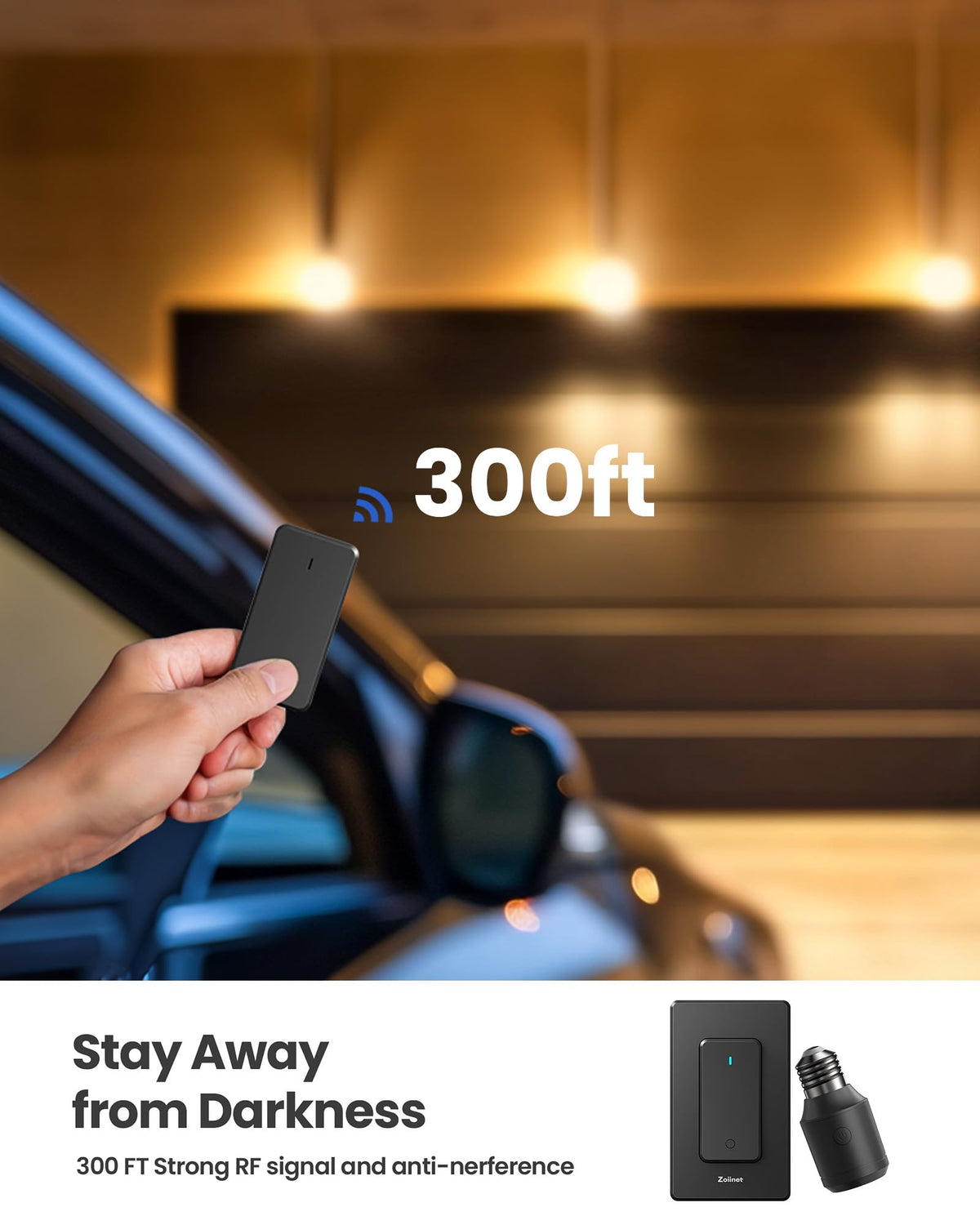 500W Remote Control Light Socket (Black)