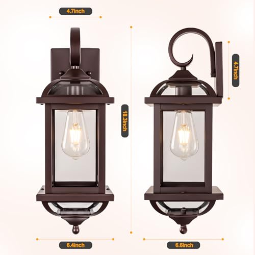 18” Outdoor Light Fixtures Oil Rubbed Bronze Enclosed Bottom (Oil-Rubbed Bronze / Without Sensor)