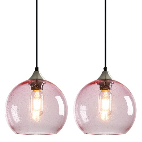 Pink Pendant Lights Kitchen Island 2 Pack (Pink / M - 7.87 in)