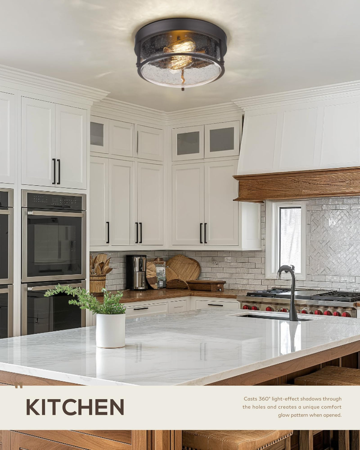 Farmhouse Flush Mount Ceiling Light (Oil-Rubbed Bronze)