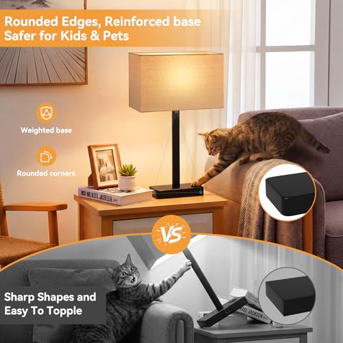 Touch Lamps for Nightstand Set of 2