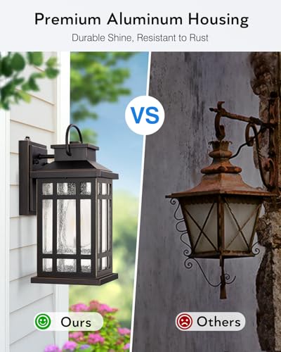 Dusk to Dawn Outside Lights (ORB(Gold Trim) / Dusk to Dawn Sensor-2 Pack)
