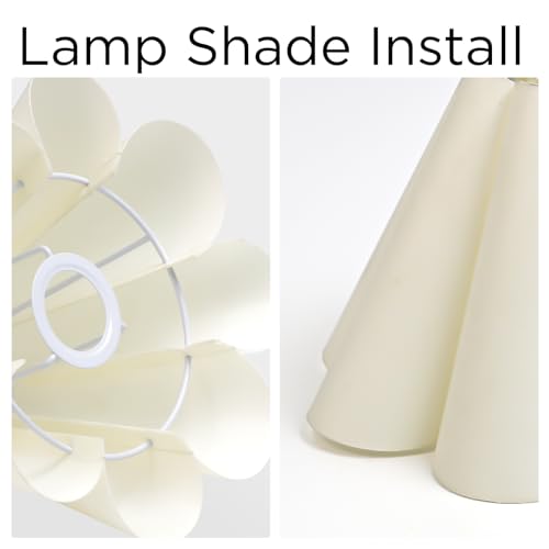 Cute Small Table Lamp (White+Light Brown)