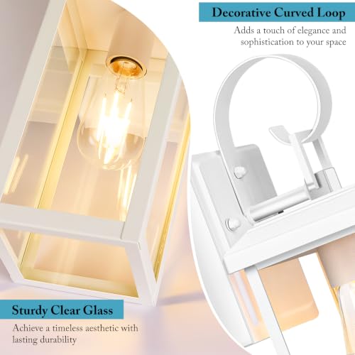 2 Pack 15” Outdoor Wall Light Fixtures (White / 15")