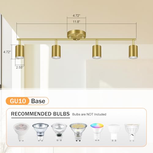 Gold LED 4 Light Track Lighting Kit (Gold)