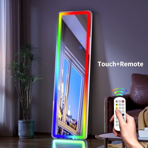 Full Length Mirror with LED Lights (Rgb Mirror-rectangular / 60"L x 16"W)