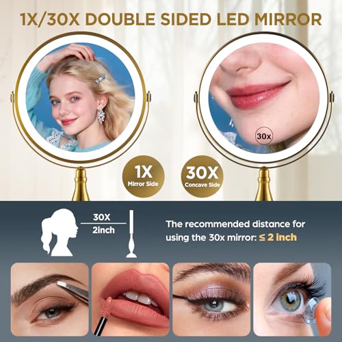 Makeup Mirror with Lights (Gold)