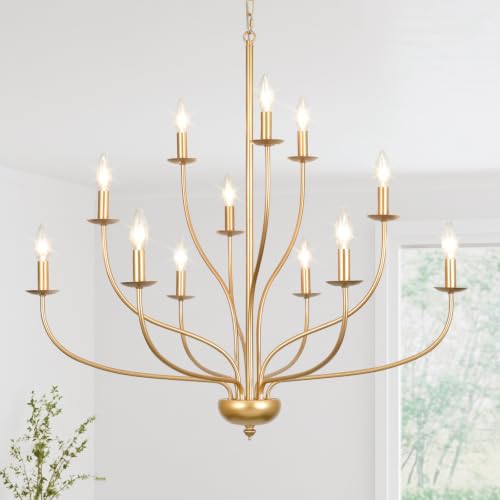 12 Light Black Farmhouse Chandelier