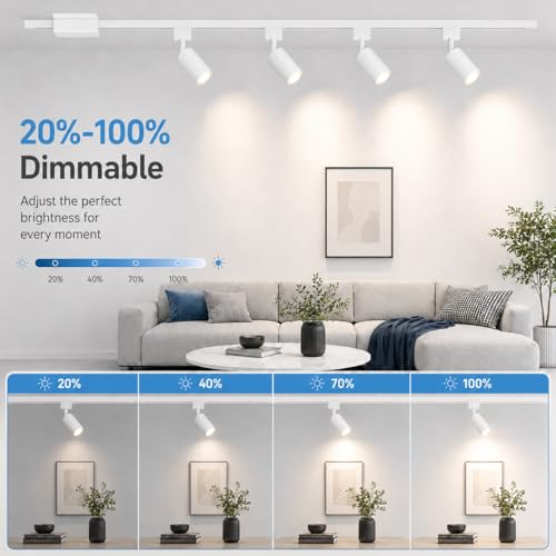4FT LED Track Lighting Kit with 3 (White)