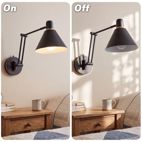 OSYNNIQ Wall Sconce Light with Adjustable Swing Arm for Bedside Reading (STYLE 3)