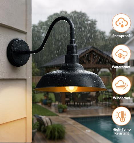 10" Outdoor Gooseneck Barn Lights (10 Dome - 2 Pack)