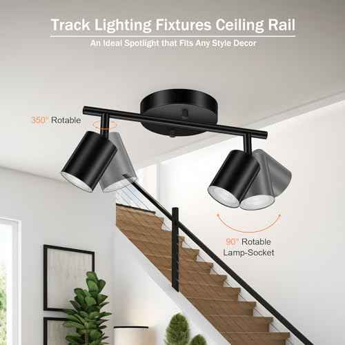 Black Track Lighting Ceiling (Black / 11.8" 2 Light Track Light)