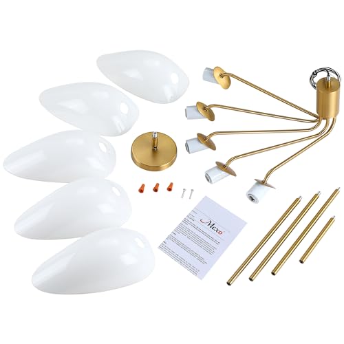 Modern Glass Chandeliers (Gold-5LT-Pendant)