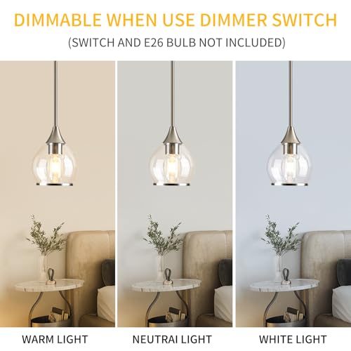 1 Piece Brushed Nickel Island Light for Kitchen (Brushed Nickel / 1-Light Pole Style)