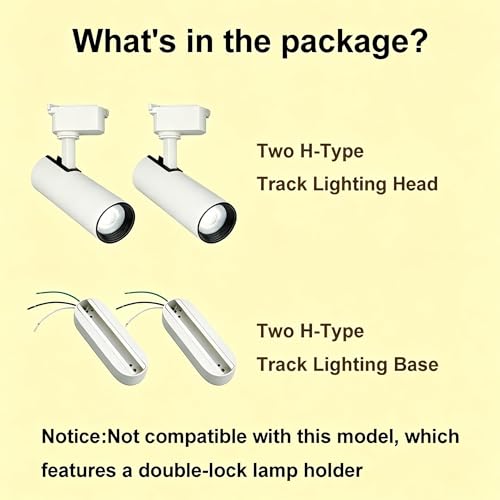 Plug in H Type LED Track Lighting Kits Dimmable Spotlights Oval Base (Lights Only)