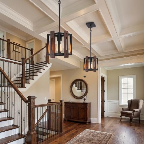 Farmhouse Pendant Light (Wood and Black / 1-Light)