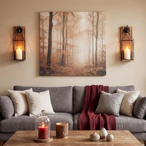 Set of 2 Wall Candle Sconces Farmhouse Wood Candle Holder