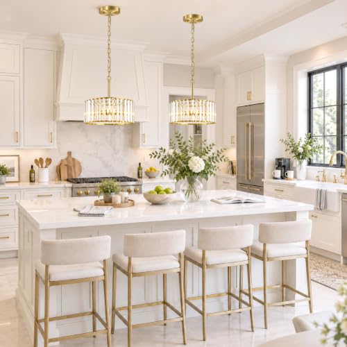 Gold Crystal Chain Chandelier for Dining Room (Gold / 3 Light)