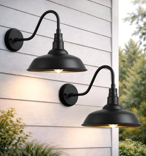 10" Outdoor Gooseneck Barn Lights (10 Dome - 2 Pack)