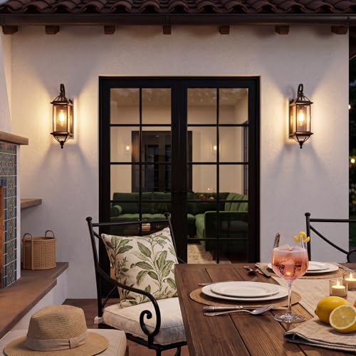 Solid Copper Dusk to Dawn Outdoor Wall Lighting (Bronze / 18.5''H)