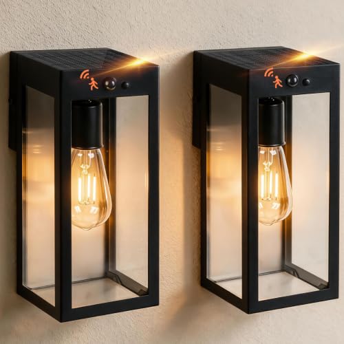 Solar Wall Sconce with Motion Sensor (12in)