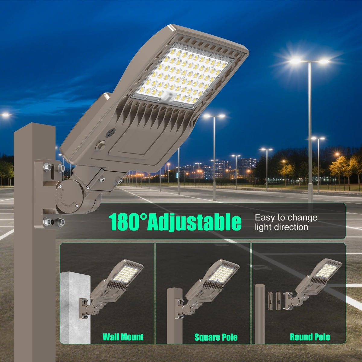 2 Pack 200W LED Parking Lot Light Dusk to Dawn (200W)