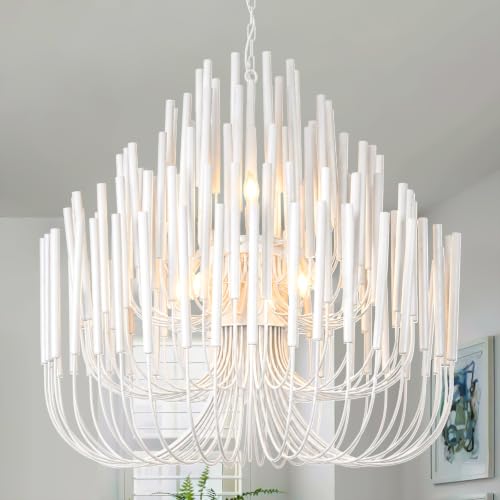 Modern Farmhouse Chandelier (White / L-36.2 Inch)