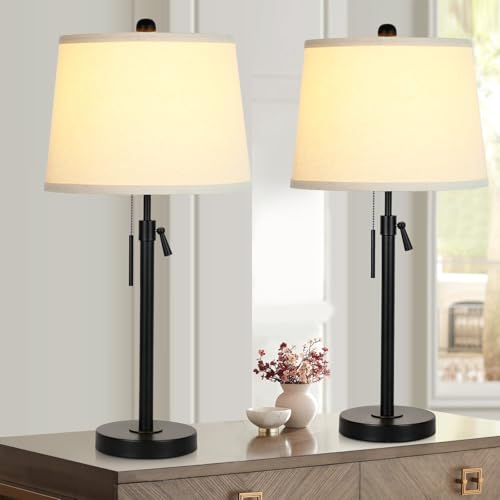 Adjustable Height Table Lamps Set of 2