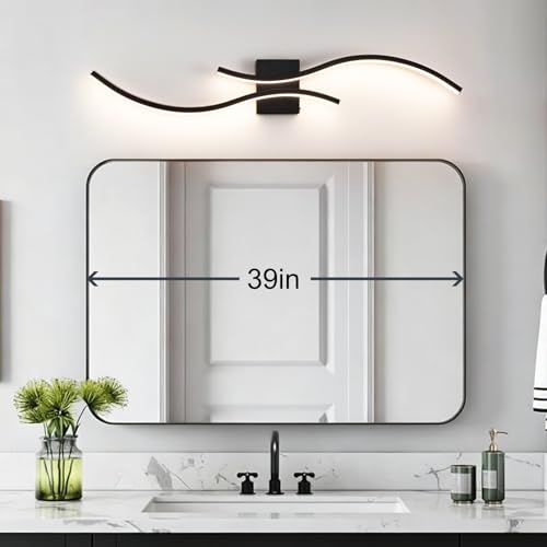 39in Bathroom Vanity Light Fixture (Black / 39inch)