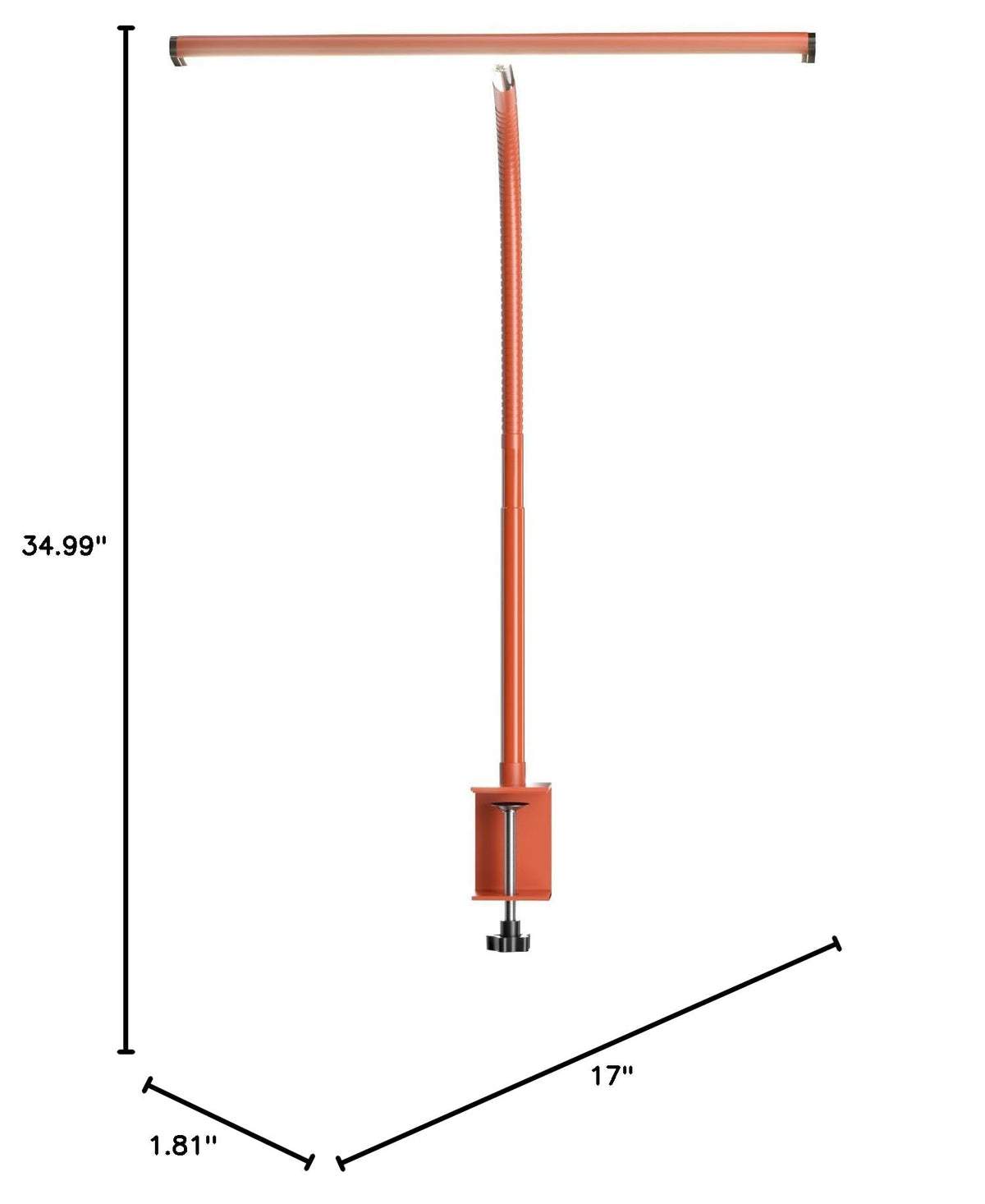 LED Desk Lamp with Clamp (Orange / Standard)