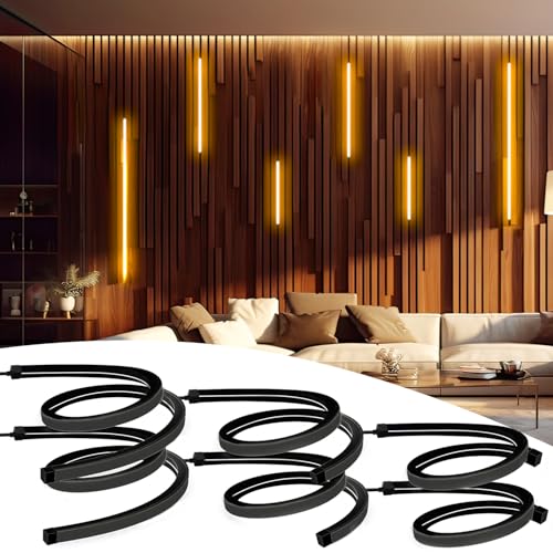 Black Neon LED Recessed Lighting for Acoustic Panels (2*44+2*28+2*20 in)