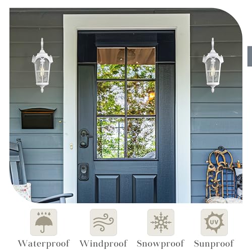 Outdoor Wall Lights (White - Water Glass / 17.5 Inch - No Function)