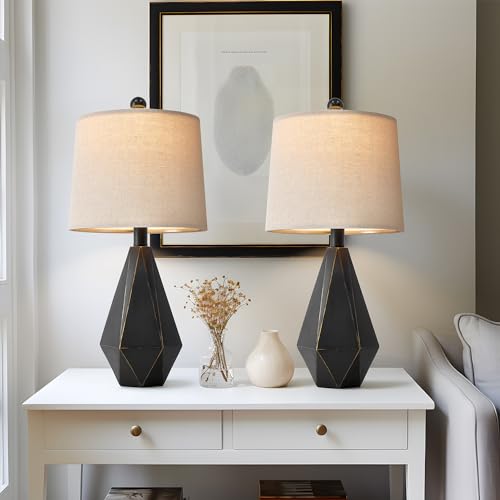 20.25'' Table Lamps Set of 2 (Small - Black with Gold)