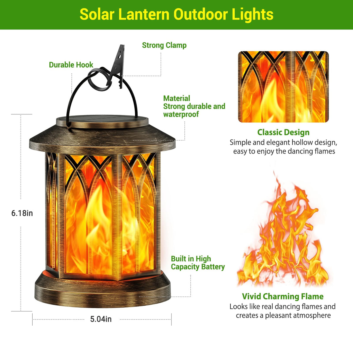 4 Pack Solar Lanterns Outdoor Waterproof (Bronze / 4 Pack)