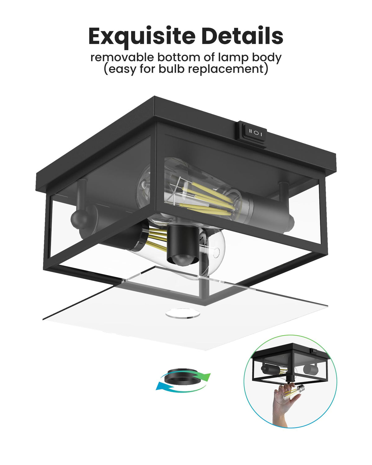 Outdoor Ceiling Light with Motion Sensor 10.5In (10.5Inch / 2Pack)
